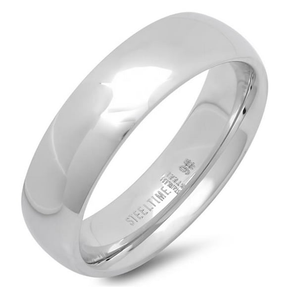 Ladies Classical 6 Mm. Wedding Band Ring, Silver, Size -11