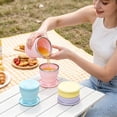 thumbnail image 6 of VMWMSSR 6oz Collapsible Silicone Travel Cup With Lid, Portable Pocket Cup With Stainless Steel Rim, Food Grade Folding Cup For Hiking, Camping & Mouthwash(Blue-180ml), 6 of 6