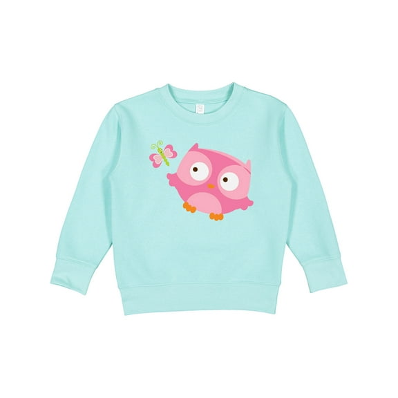 Inktastic Pink Owl and Butterfly Toddler Sweatshirt