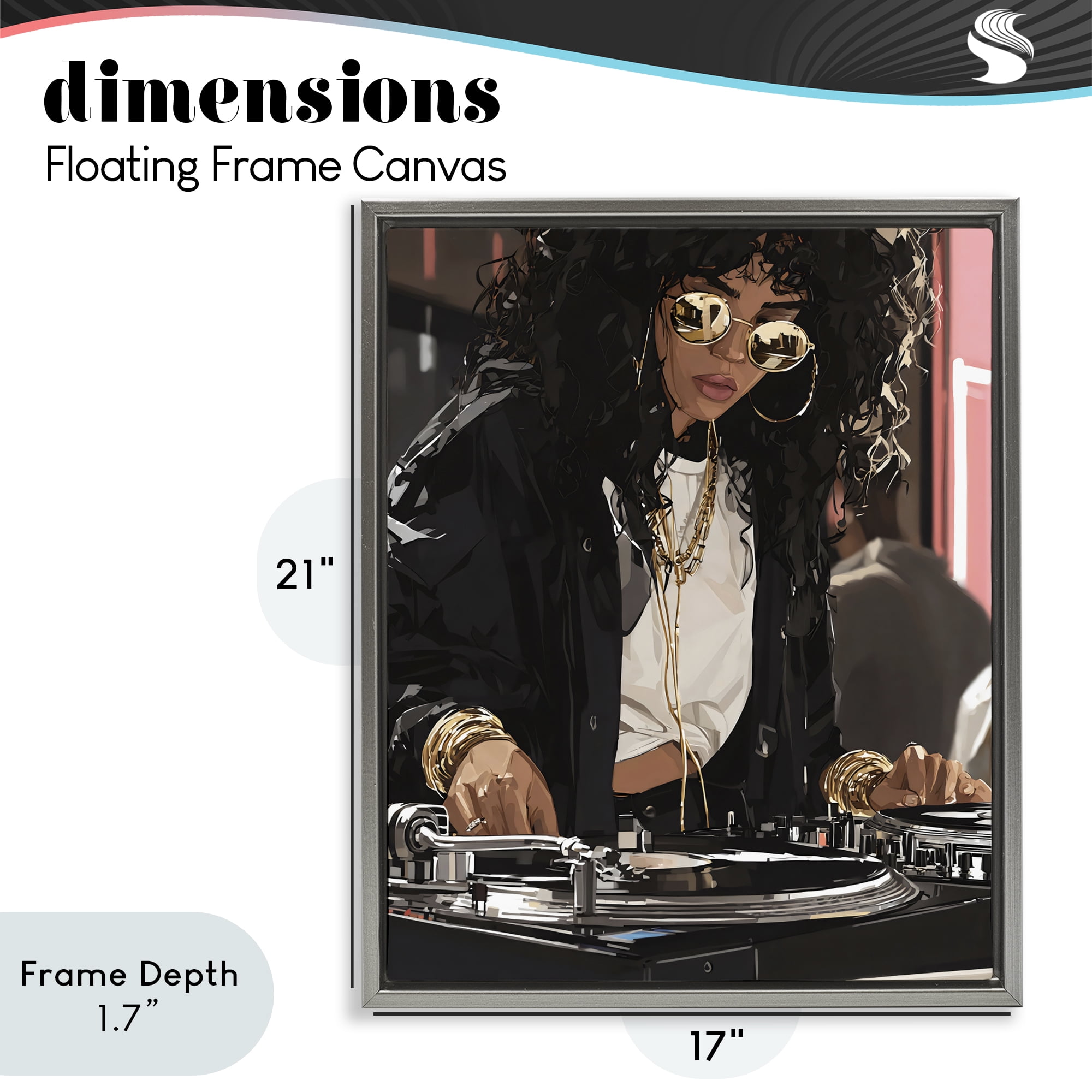 Stupell Industries DJ Focused On Turntables Gray Framed Floater Canvas Wall Art, design by Franklyn Gregory