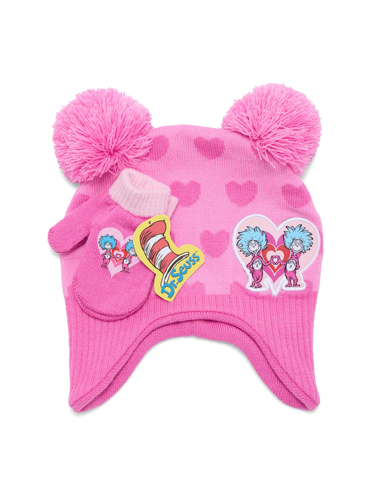 Dr. Suess Thing 1 and Thing 2 Toddler Beanie and Gloves Set, 3-Piece