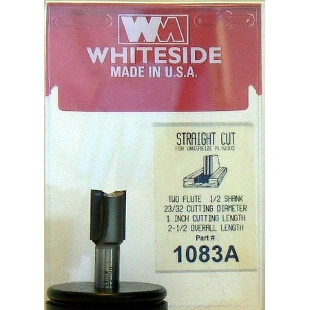 

Whiteside 1083A Straight Router Bit for Plywood Dado - 1/2 SH 23/32 CD 1 CL
