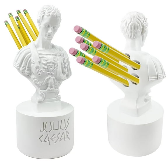 SENIURIS Julius Caesar Pencil Holder, Ides Fun Pen Holder for Desk Office Organizers.