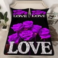 thumbnail image 2 of Castle Fairy Romantic Floral Rose Queen Sheet Sets,Happy Valentine's Day Bed Set, 2 of 7