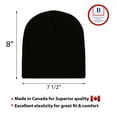 thumbnail image 4 of Blueberry Uniforms 8" Stretch Beanie Watch Hat -Acrylic Rib Knit Winter Skully Cap (Black), 4 of 5