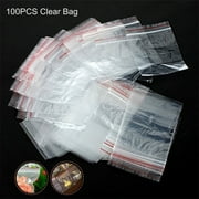 100 Zip lock Bags Reclosable Clear Poly Bag Plastic Baggies Small Jewelry Shipping Bags