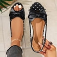thumbnail image 4 of Gpaecead Women's Polka Dot Bow Flat Slingback Shoes Open Toe Slip On Soft Sole Comfort Casual Vintage Shoes, A-Black, 4 of 8