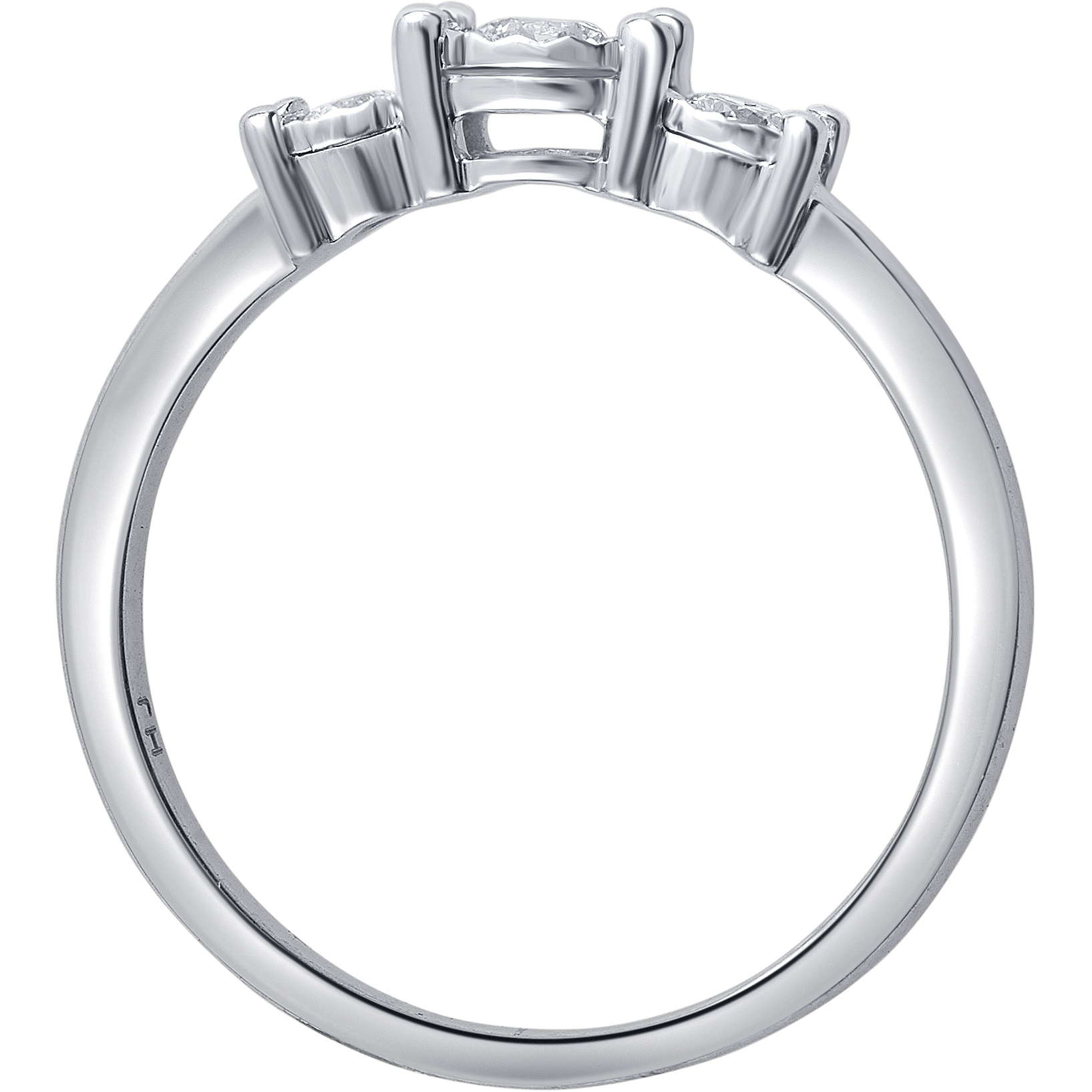 1/4 Carat T.W Diamond 3 Stone Sterling Silver Engagement Ring