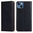 thumbnail image 1 of Étui de Téléphone à Rabat Magnétique Housse de Protection en Cuir Noir pour iPhone 14, 1 of 5