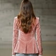 thumbnail image 4 of Xingpeng Velvet Blazer for Women Long Sleeve Open Front Jacket Fall Winter Fashion Business Casual Blazers 2026 Trendy Luxe Pink XXL, 4 of 9