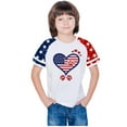 thumbnail image 6 of Ugoldhm Girls Print T-Shirts Summer Fashion Short Sleeve Fourth of July Print Tees Everyday Cute Trendy Tops Size 3-14, 6 of 7