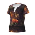 thumbnail image 2 of Naloa Butterfly Sitting on a Flower Print T-Shirts Short Sleeve V Neck Tees for Women Fashion Tops Trendy Lightweight Soft Casual Summer Outfits Clothes, 2 of 5