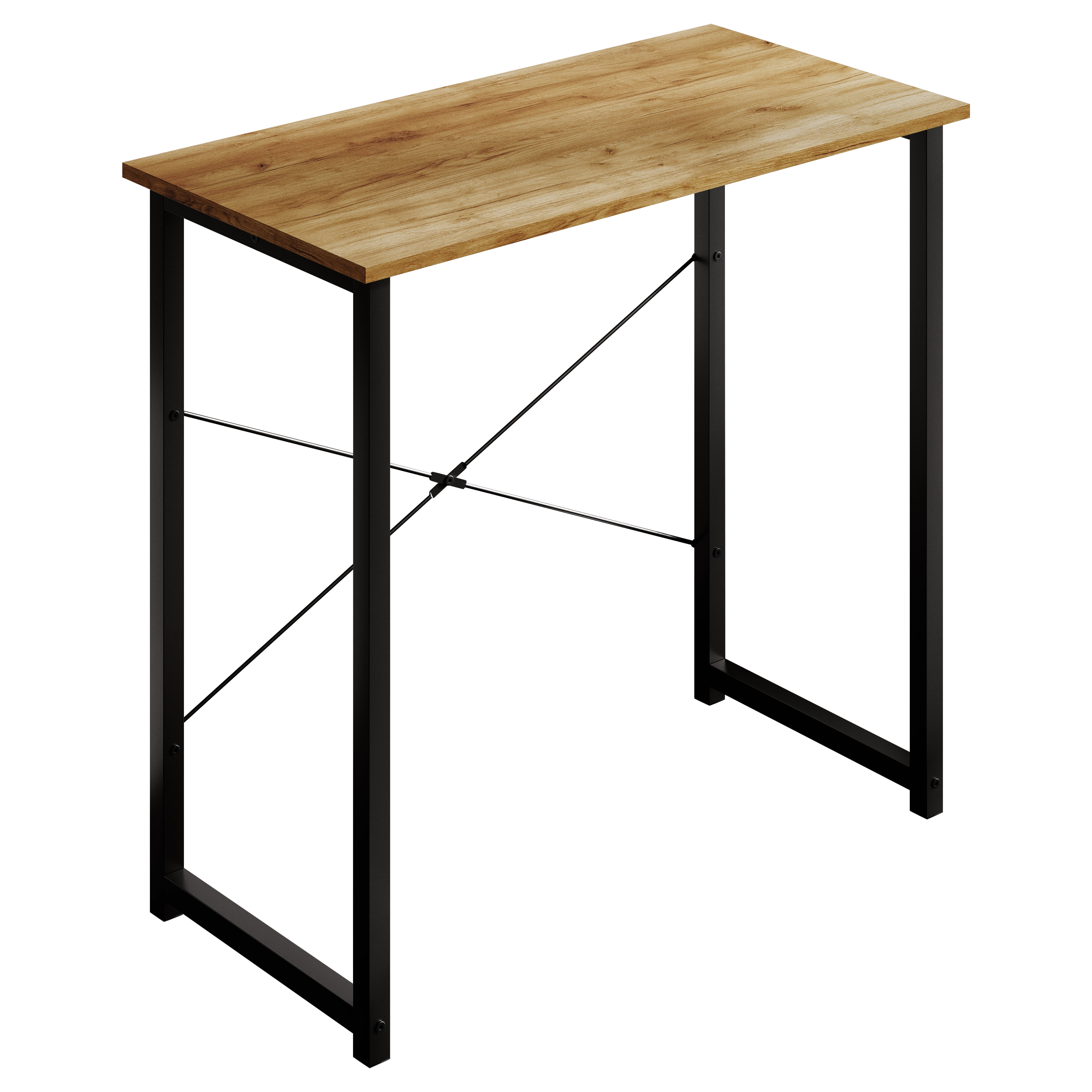Castle Place Modern 31" Metal Computer Desk, Light Oak