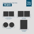 thumbnail image 3 of TruVox Heavy Duty Furniture Pads 12 PCS Black – Non-Slip Felt Floor Protectors for Heavy Furniture, Large Sizes 4"×4", 6"×6", 3" Round & Rectangular, Anti-Skid Grippers for Hardwood & Tile, 3 of 5
