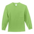 thumbnail image 2 of Port & Company Tall Long Sleeve Essential Pocket Tee-4XLT (Lime), 2 of 3