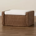 thumbnail image 3 of bali & pari Derris Bohemian Peanut Brown Braided Rattan Footstool, 3 of 8
