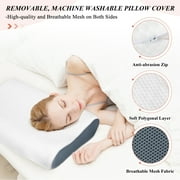 NUBILY Memory Foam Pillow – Upgrade Ergonomic Orthopedic Support Pillow for Cervical Neck Pain, Back and Side Sleepers, Hypoallergenic, Grey Blue