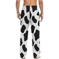 thumbnail image 7 of Men's Pajama Pants with Pockets Sleepwear Lounge Pants Stretch Casual Black White Cow Texture, 7 of 7