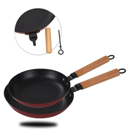 

LTMATE Non-Stick Frying Pans - 8 inch & 10 inch Frying Pan Nonstick Set Honeycomb Lock Oil Cast Iron Skillets Dishwasher Safe Induction Compatible Red