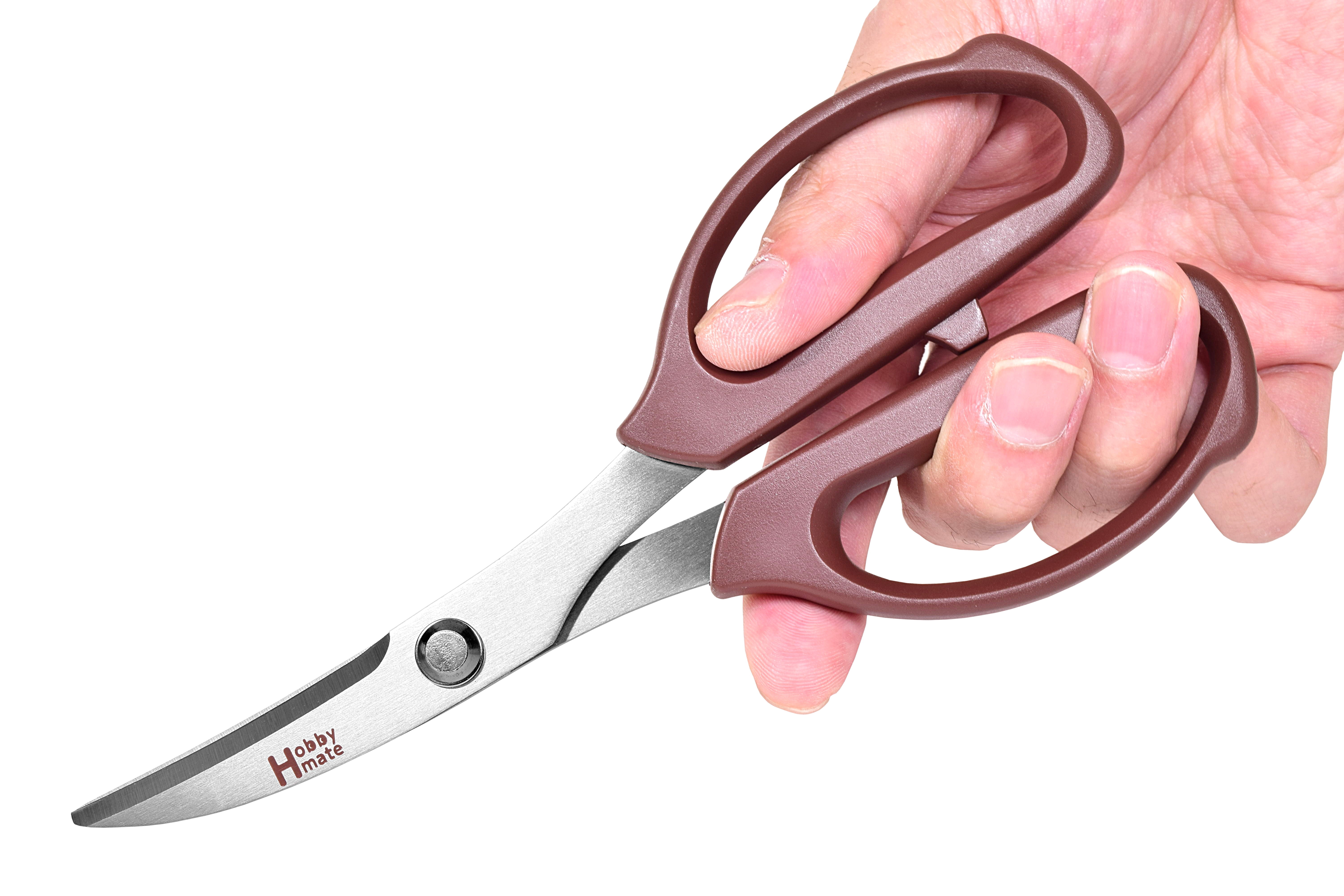 Japanese Leather Scissors, Stainless Steel Blades, Rubber Cutting Shears for Leather Craft, Office, Home, and Tailoring, 7.1"