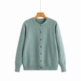 thumbnail image 5 of Dresfit Cropped Cardigan Sweaters Womens Long Sleeve Crew Neck Sweaters Fall Winter Button Down Casual Jackets Lightweight Knit Open Front Tops 2XL, 5 of 5