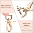 thumbnail image 4 of Uxcell 2pcs Detachable Snap Hook Swivel Clasp 3/8" Metal D-Rings Clasp, Light Gold, 4 of 7