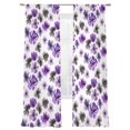 thumbnail image 2 of Sheer Curtains 96 Inches Long 2 Panels, Watercolor Flowers Purple Black Grey Rod Pocket Curtain Voile Draperies, Pastoral Floral Light Filtering Window Treatment for Living Room Kitchen Bedroom, 2 of 8