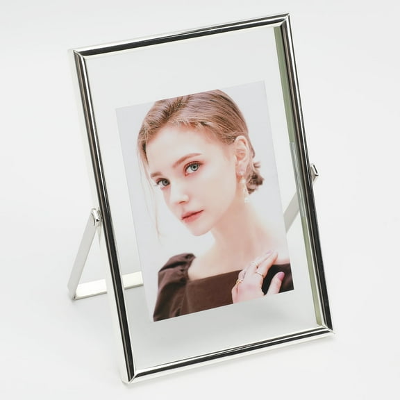 AhaGo 4x6 Silver Floating Picture Frame, Vertical, For Photo 4x6, 3.5x5, 3x4, Classy For Festival, Wedding