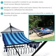 thumbnail image 3 of Sunnydaze 2-Person Woven Cotton Spreader Bar Hammock and Stand, 400 lb Capacity - Blue, 3 of 8