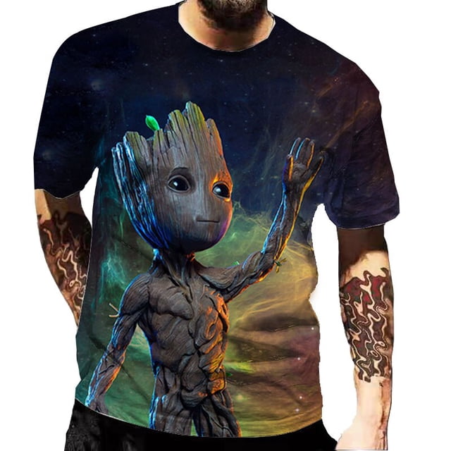Disney Marvel Musik DJ Groot Hip Hop camiseta Männer 3D gedruckt übergroße camiseta Kinder Harajuku Stil Sommer Kurzarm camisetas xuanjing unisex