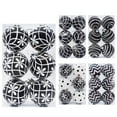 thumbnail image 2 of harmtty Xmax 6Pcs Christmas Balls White Black Strip Hand-painted 6cm/8cm with Hanging Rope Home Decoration Festive Ornament Balls 6 cm A, 2 of 6