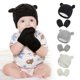 thumbnail image 1 of Gorro y guantes para bebé, conjunto de guantes y gorro para bebé, gorros de punto de invierno, gorros para bebé recién nacido de 0 a 2 meses (L; blanco), 1 of 5