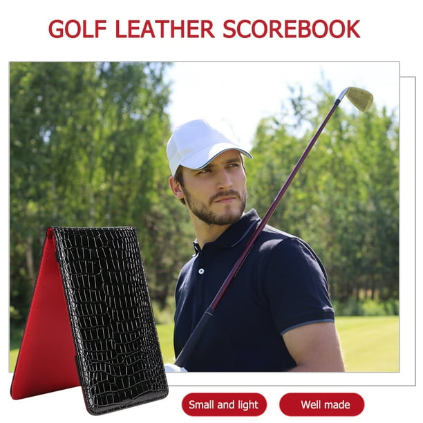 Billetera de piel de cocodrilo para golf, para tarjetas de puntuación, de bolsillo negro Ndcxsfigh Para Estrenar