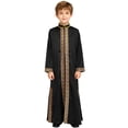 thumbnail image 1 of Moggemol Tunique Maxi à Manches Longues pour Garçons Dubai Traditionnelle Satin Soyeux Robe Fendue Noire 16, 1 of 7