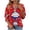 Red, variant on 3/4 Sleeve T Shirts for Women Zip Up Mock Neck Tops Vintage Flowers T-Shirts Dressy Casual Loose Fit Blouses Summer Trendy Outfits