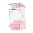 thumbnail image 1 of Comedero automático transparente para loros con contenedor de comida para perchas. rosa, 1 of 8