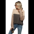 thumbnail image 2 of Camisa Holgada Informal de Punto con Cuello Redondo y Larga con Bloques de Color para Mujer, Color Gris Oscuro, Talla XL, 2 of 6