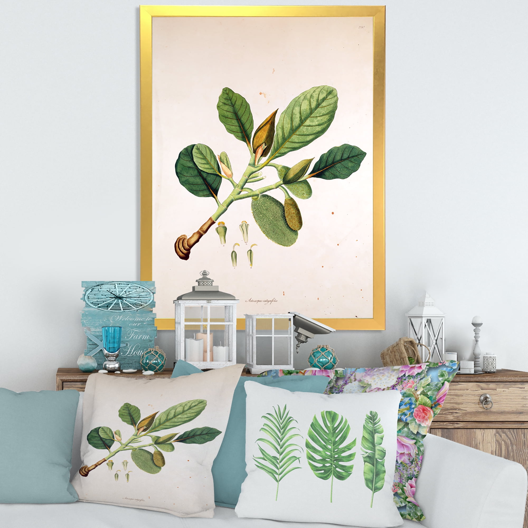 Designart 'Ancient London Plants I' Farmhouse Framed Art Print