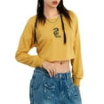 thumbnail image 1 of Faithtur Chandails en Molleton Courts pour Femmes Imprimé Totem Dragon Col Rond Manches Longues Pulls Décontractés Automne Hiver, 1 of 9