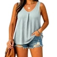 Besolor Plus Size Tank Tops for Women Summer Sleeveless T-Shirts Front ...