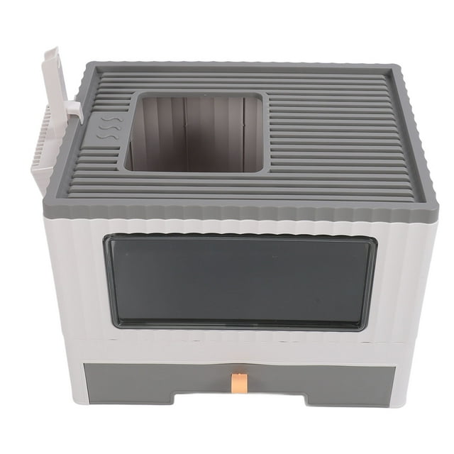 Enclosed Litter Box, Drawer Type Large Covered Kitty Litter Pan Top Entry Front Door Cat Litter Tray for Adult Cat Kitten