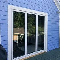 Aluminum Folding Doors 96" x 96" - 3 Panel White Patio Doors - Indoor Outdoor Transition