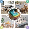 thumbnail image 5 of Colorful Rainbow Tie Dye Spiral Pattern Rectangle Tablecloth 60"x102",Waterproof Polyester Rectangle Table Cloth, Wipeable Spillproof Polyester Tablecloth for Dining, Camping, Indoor and Outdoor, 5 of 6