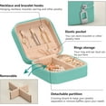 thumbnail image 3 of Coolnut Travel Jewelry Box Cute Llama Alpaca PU Leather Jewelry case Small Portable Jewelry Organizer Box for Rings Earrings Necklaces Bracelets(Green) Women Gifts, 3 of 7