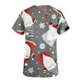 thumbnail image 4 of T-Shirts pour Femmes Mode Féminine Manches Courtes Col en V Hauts Uniforme de Travail Blouse à Poche Imprimée Hauts Robe Blouses pour Femmes Élégantes en Liquidation, 4 of 5
