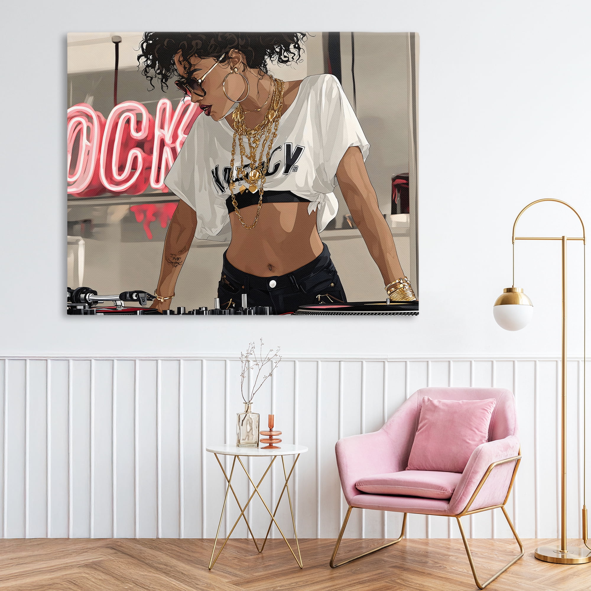 Stupell Industries Rock Neon DJ Music Canvas Wall Art, design by Franklyn Gregory