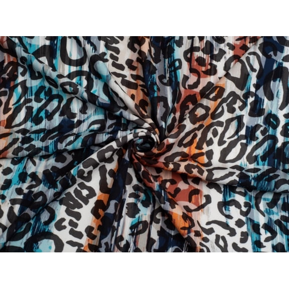 Minerva Exclusive Wild Strata Viscose Challis Fabric - per yard