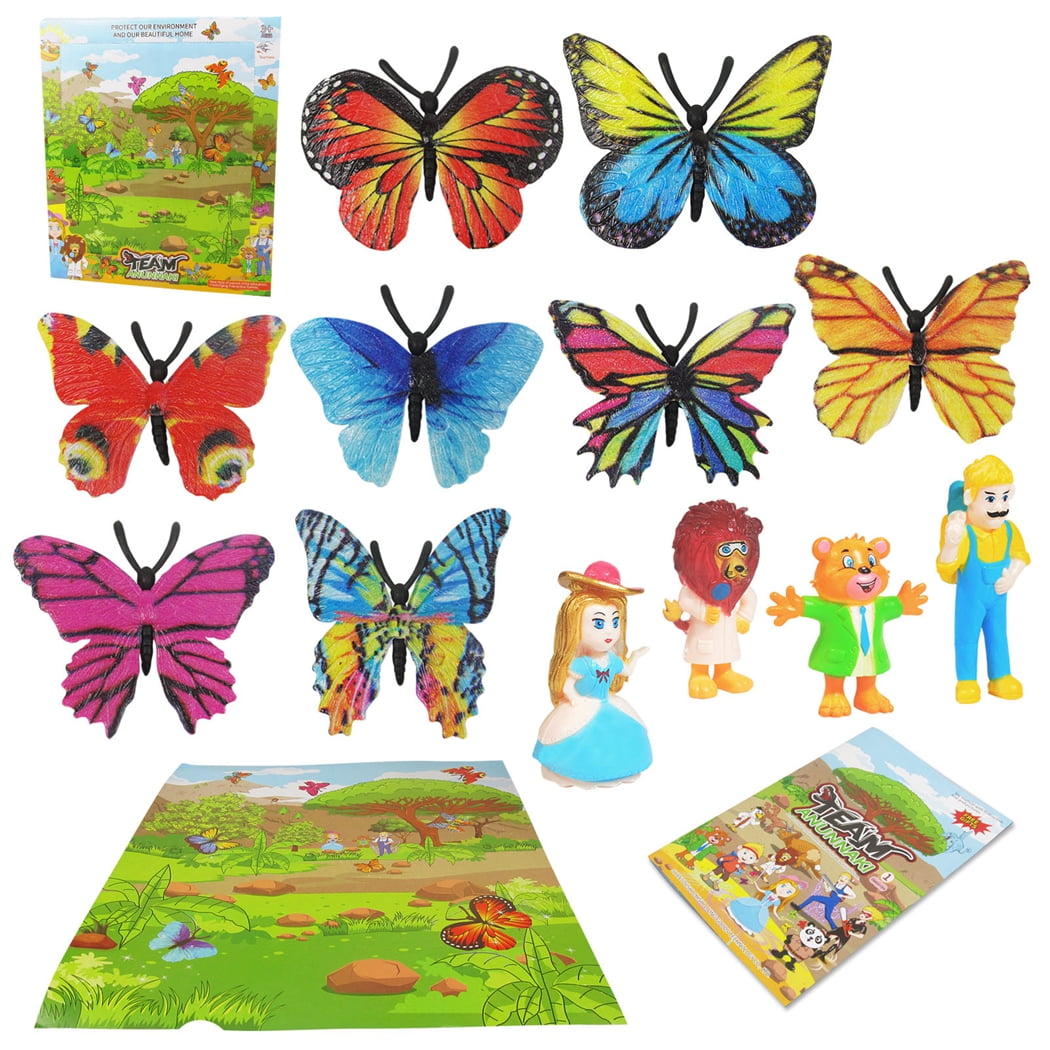 Nobrand Kids Butterfly Toys Set Funny Educational Butterfly Model Toy Scene Toys Multicolor One Size