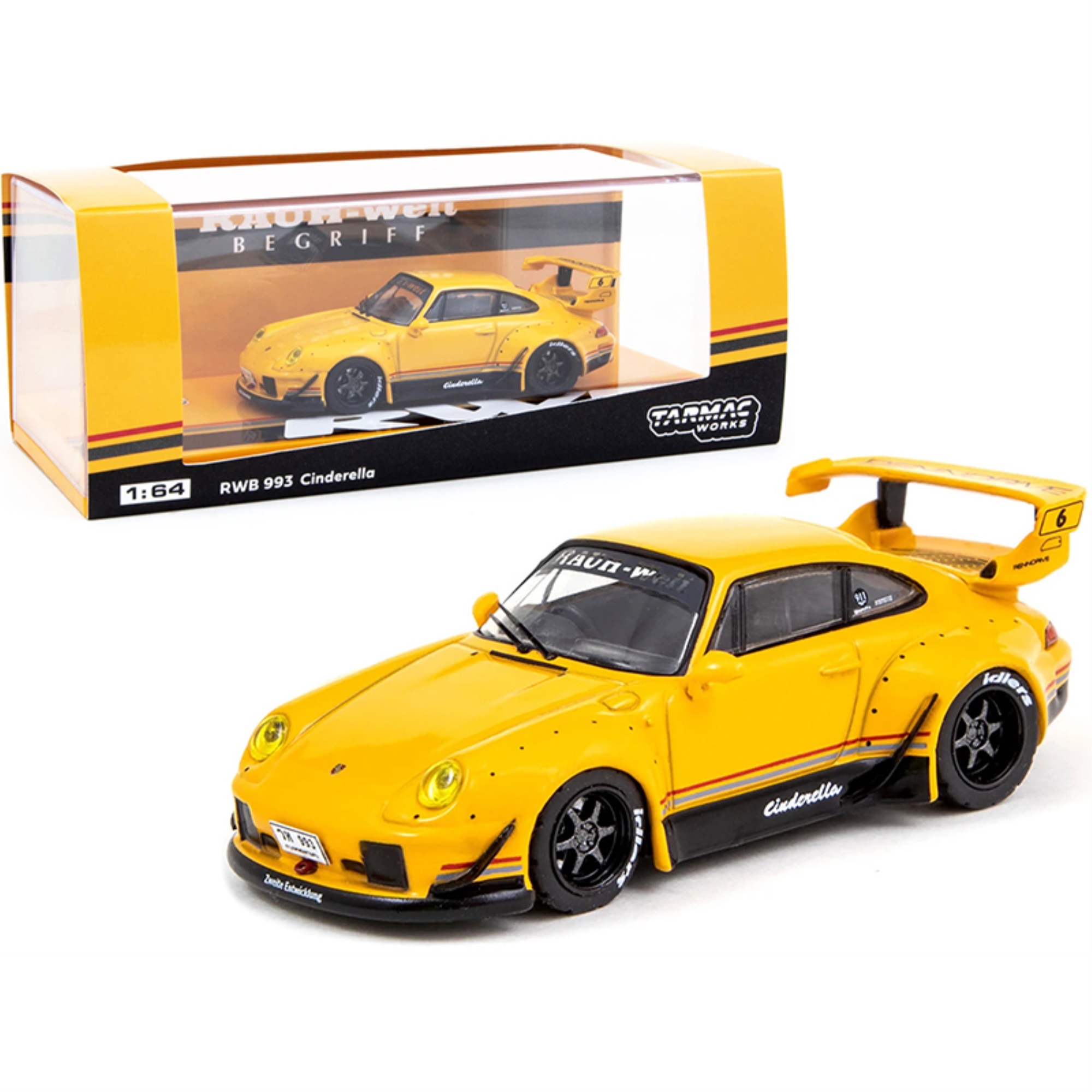 Tarmac Works RWB 993 1/64 イエロー Porsche RWB 993  Cinderella  # 6 Yellow (exclusivo de Tailandia