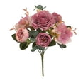 thumbnail image 2 of Ramo de flores de peonía artificiales, adorno para decoración del hogar para San Valentín Rosa oscuro, 2 of 8